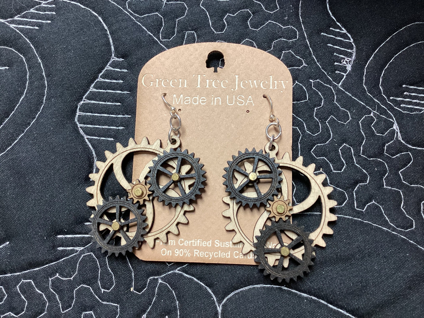 Kinetic Gear Earrings - Yellow/Black