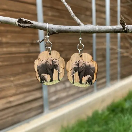 Elephant Bamboo Earrings