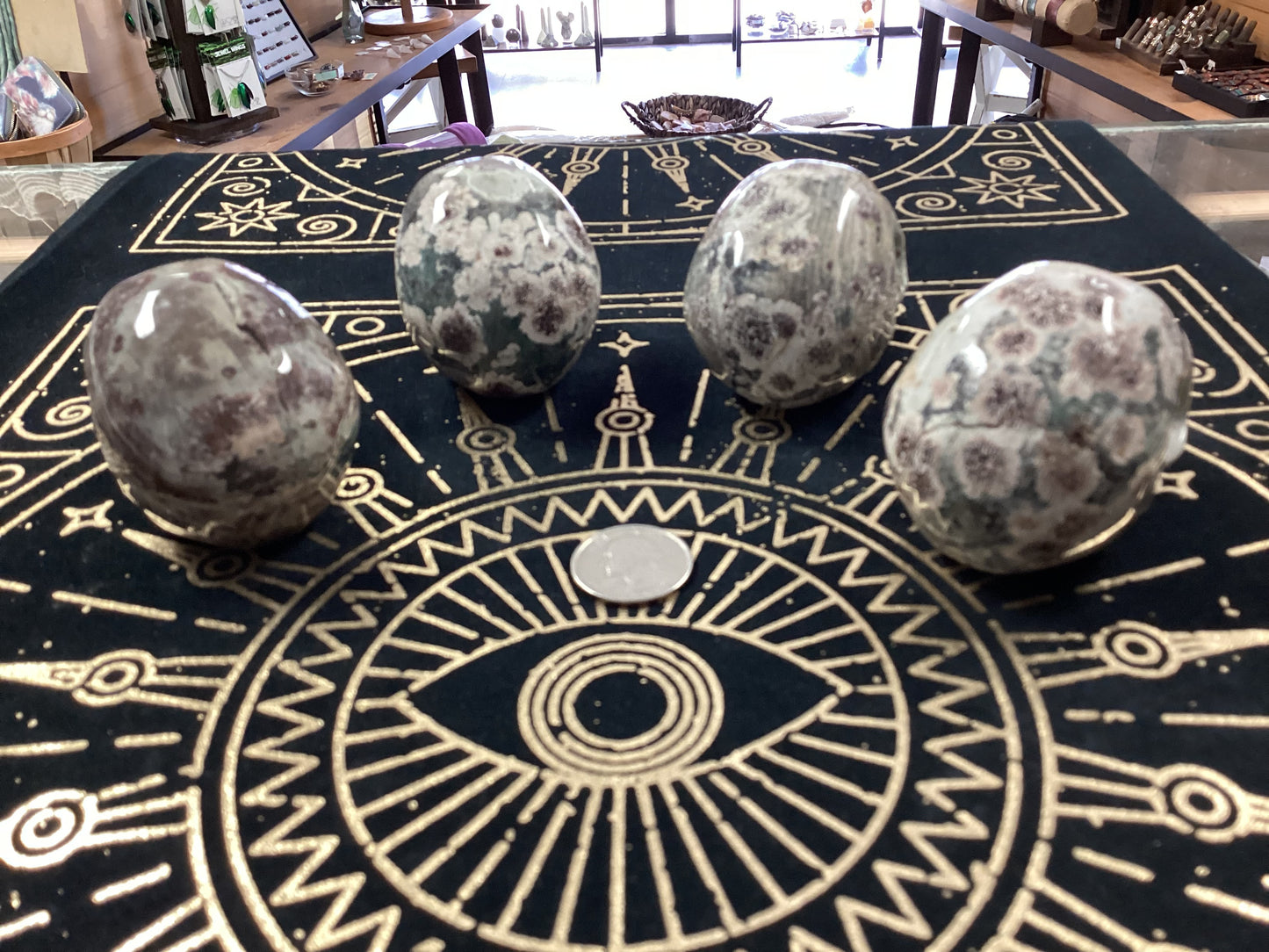 Green Flower Jasper Crystal Skulls