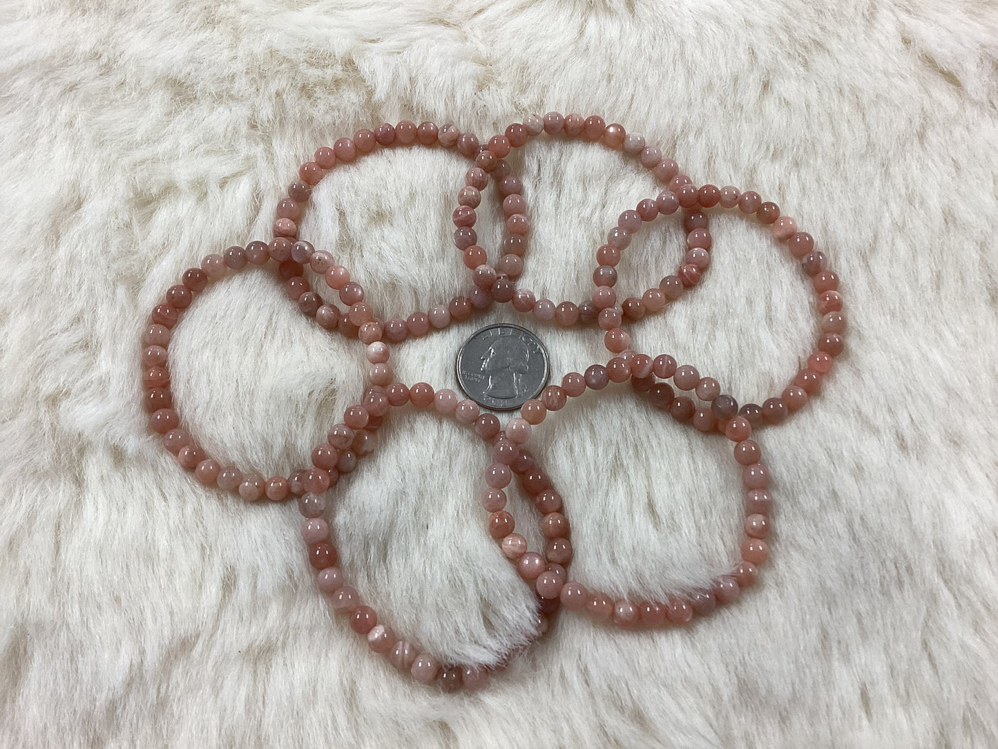 Elastic Bracelets - Peach Moonstone
