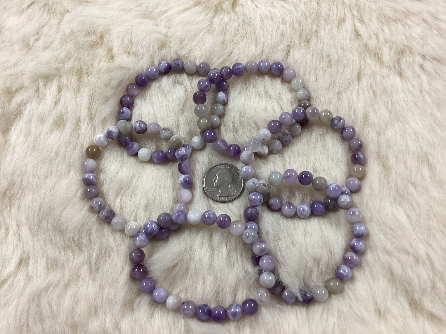 Elastic Bracelets - Lavender Jade