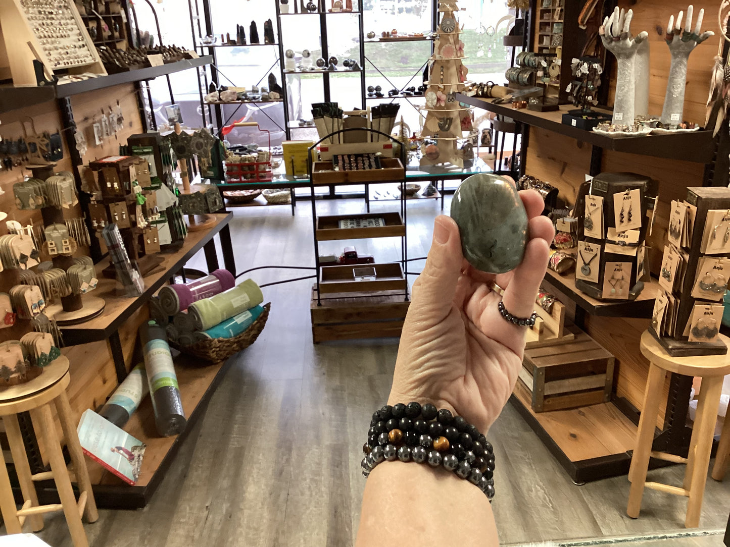 Labradorite Palm Stone - Large