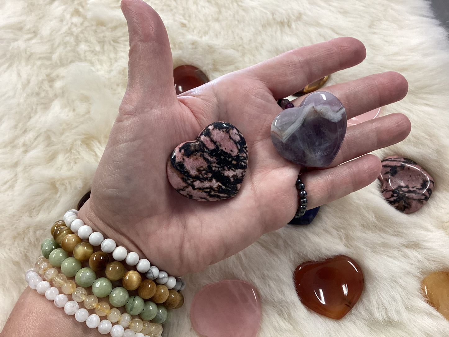 Crystal Heart Worry Stones