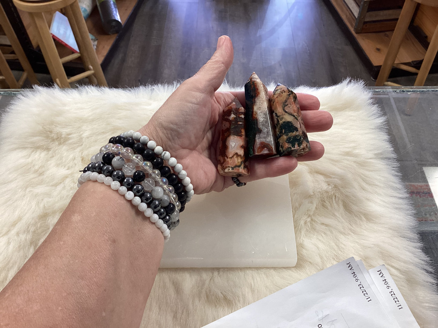 Red Moss Agate Obelisk Tower Points - Small