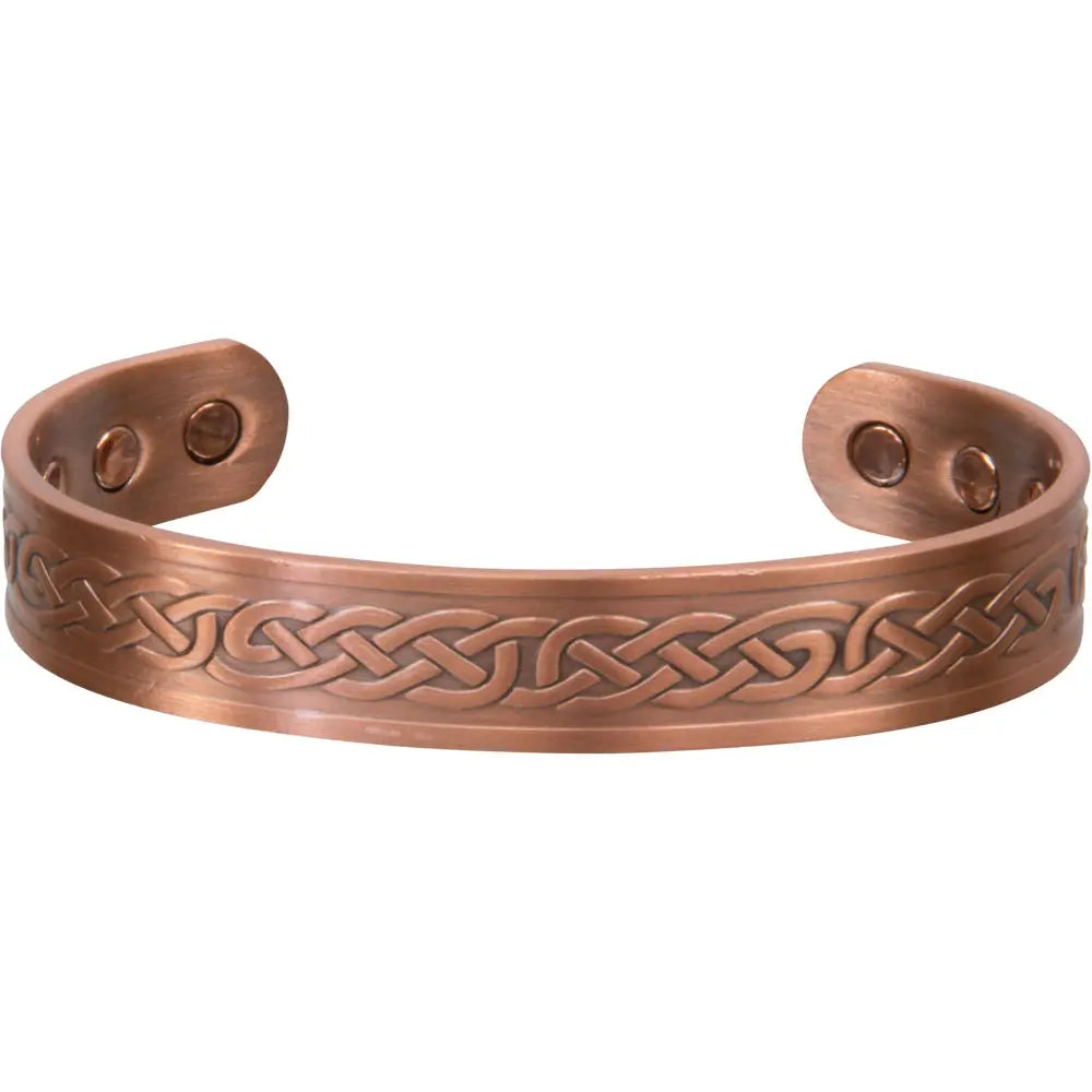 Magnetic Copper Bracelet - Celtic Knots - Antique Copper