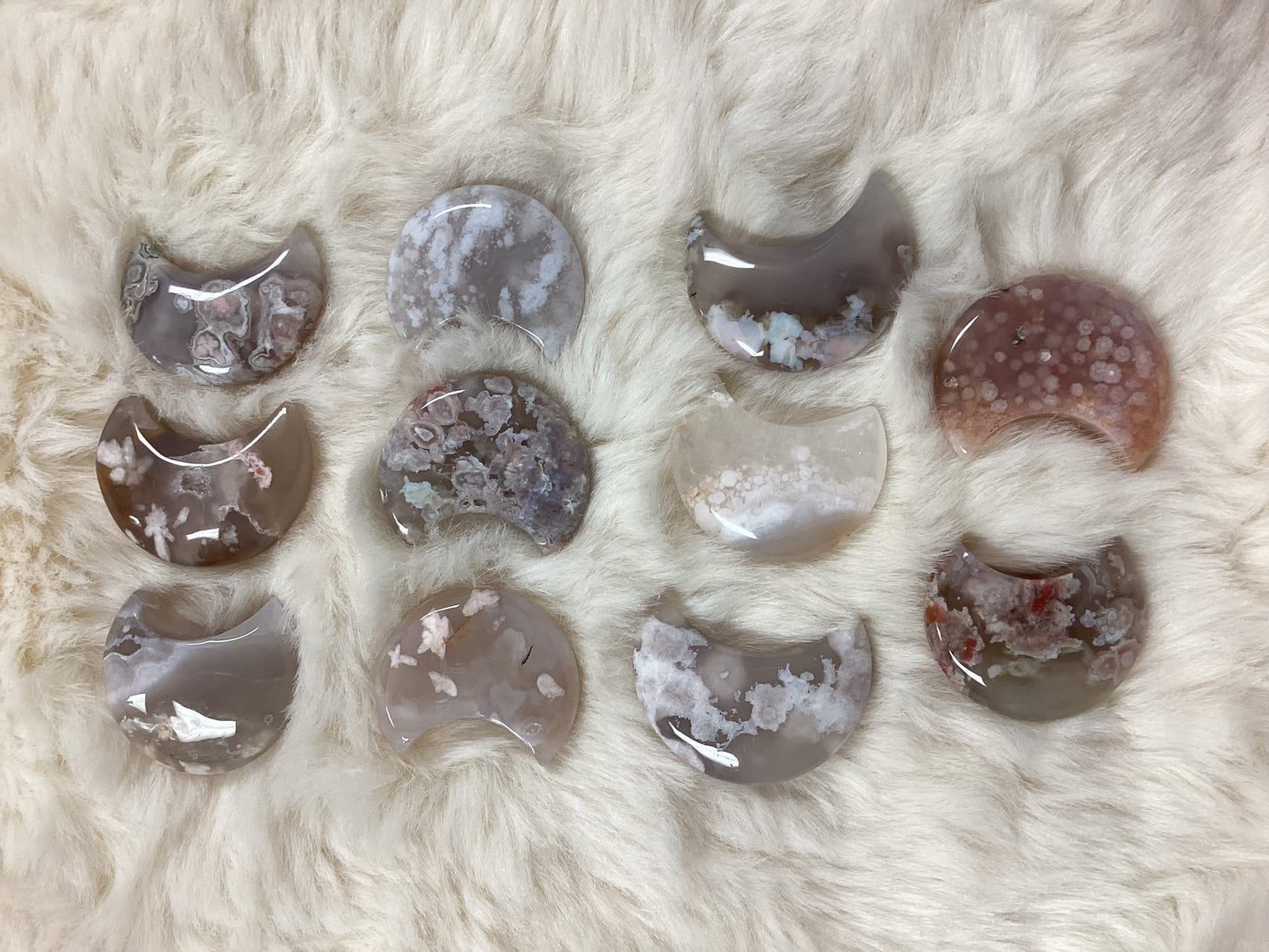 Flower Agate Moons