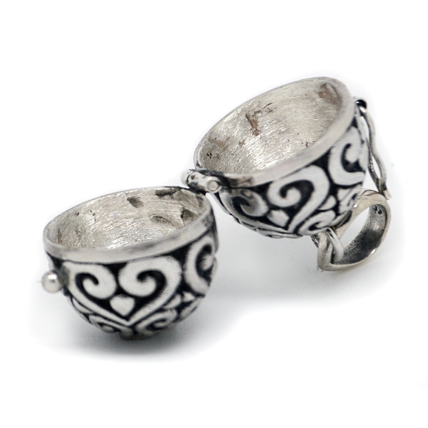 Filigree Egg Sterling Silver Locket Pendant