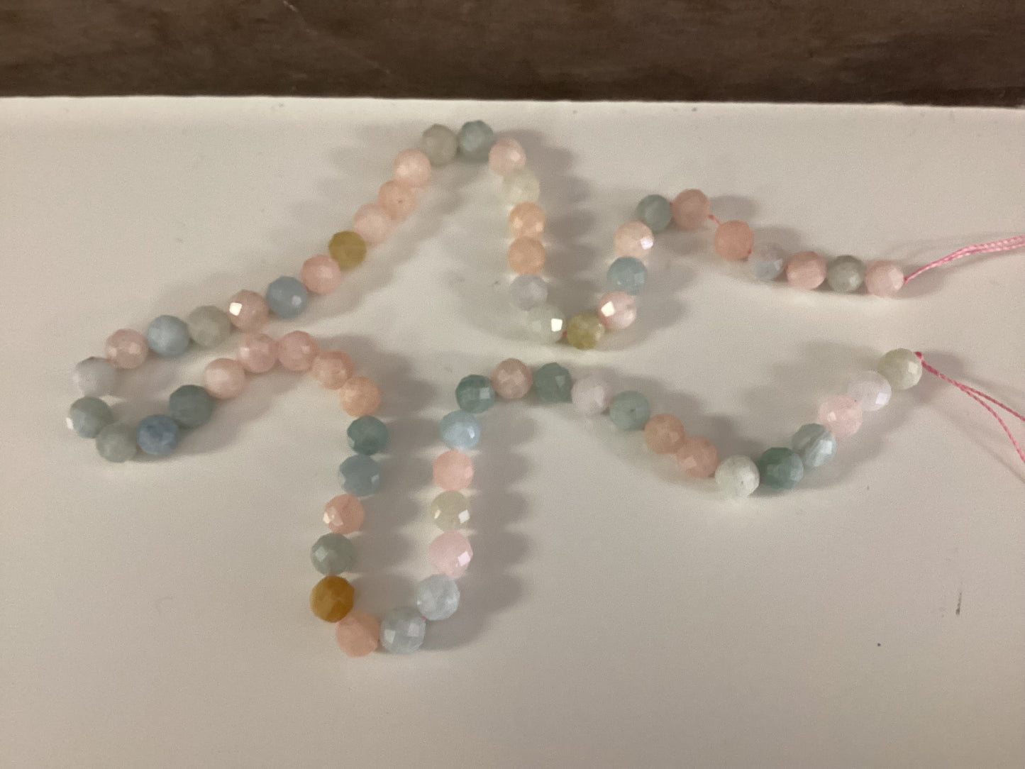 Morganite Round Faceted Crystal Beads (6mm) for Jewelry Making