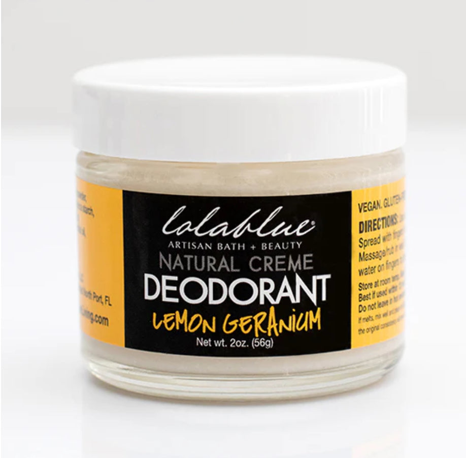 Lolablue Natural Creme Deodorant - Lemon Geranium