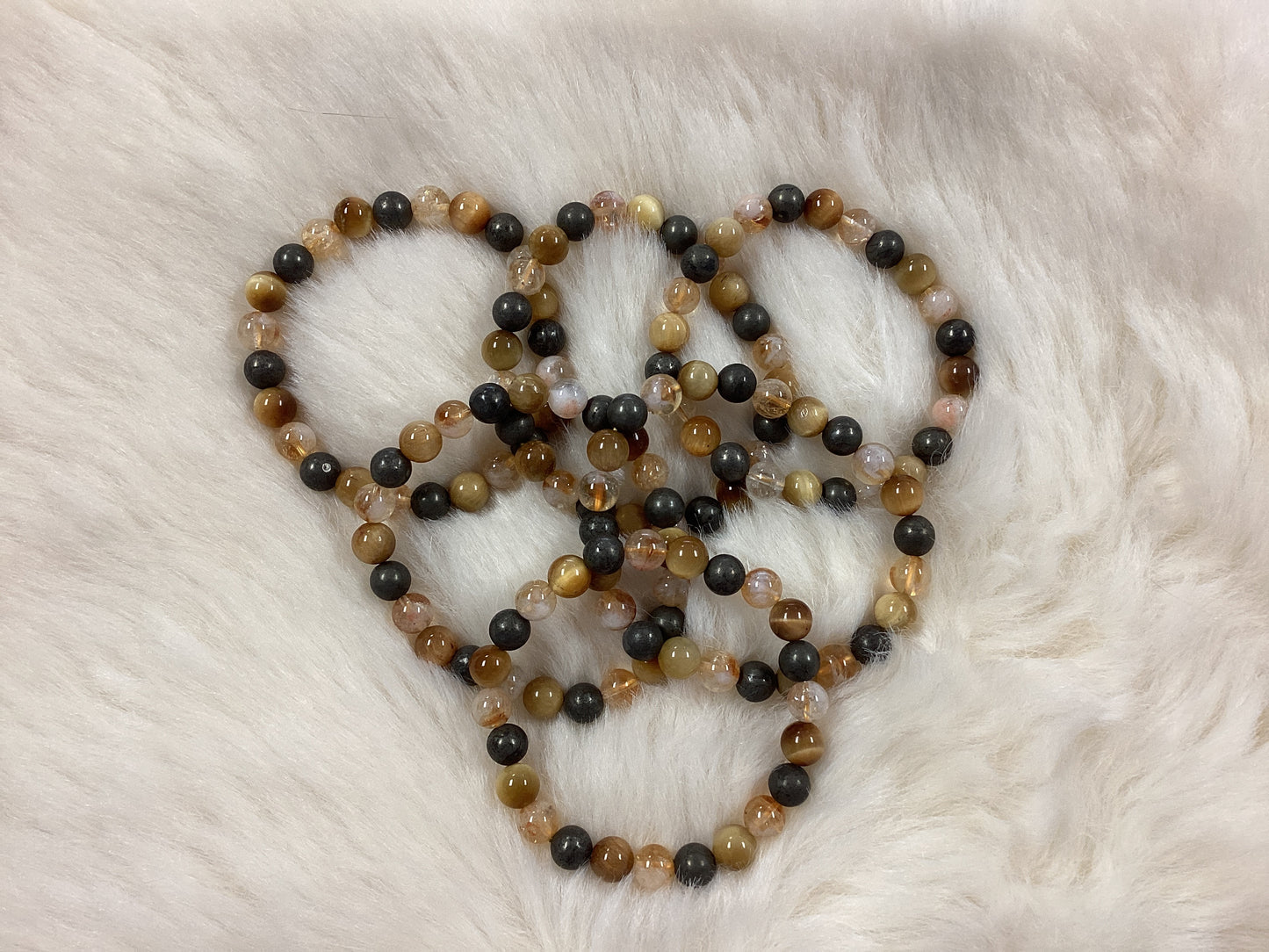 Elastic Bracelets - Citrine/Honey Tiger/Pyrite