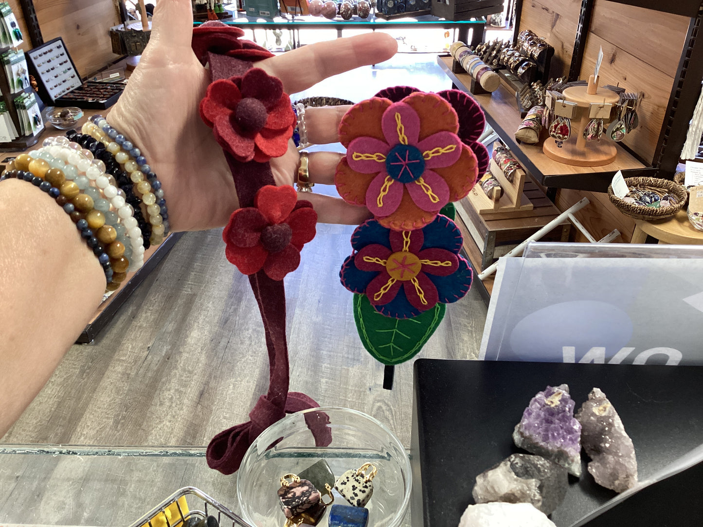 Felt Flowered Headband - Multi-Colored