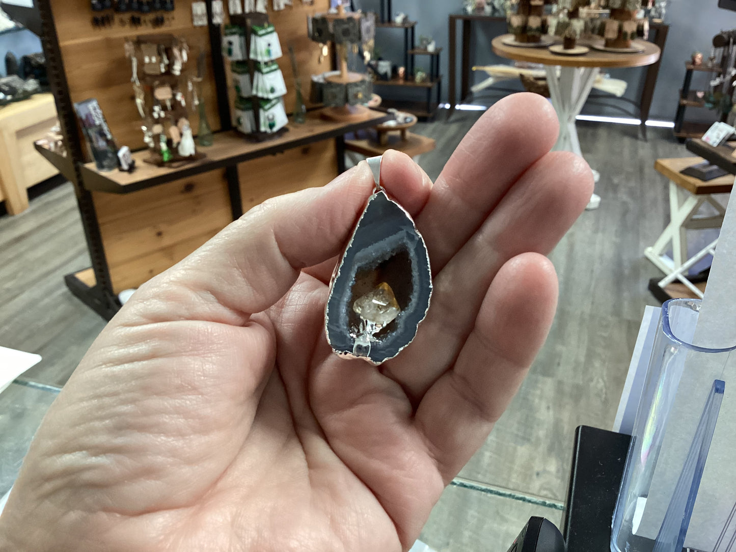Geode Pendant with Point