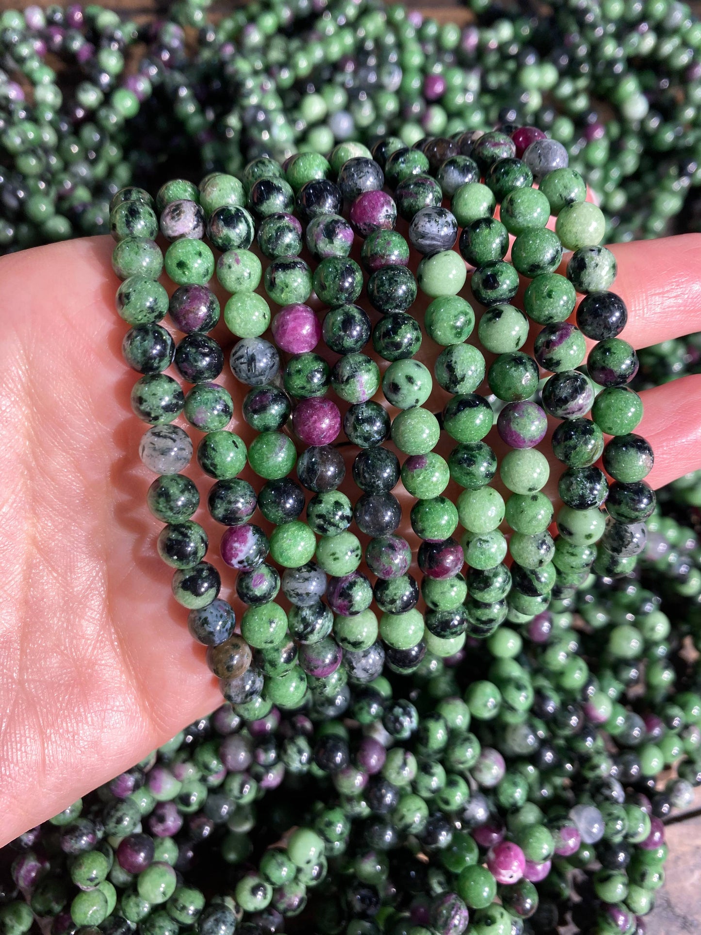 Elastic Bracelets - Ruby Zoisite