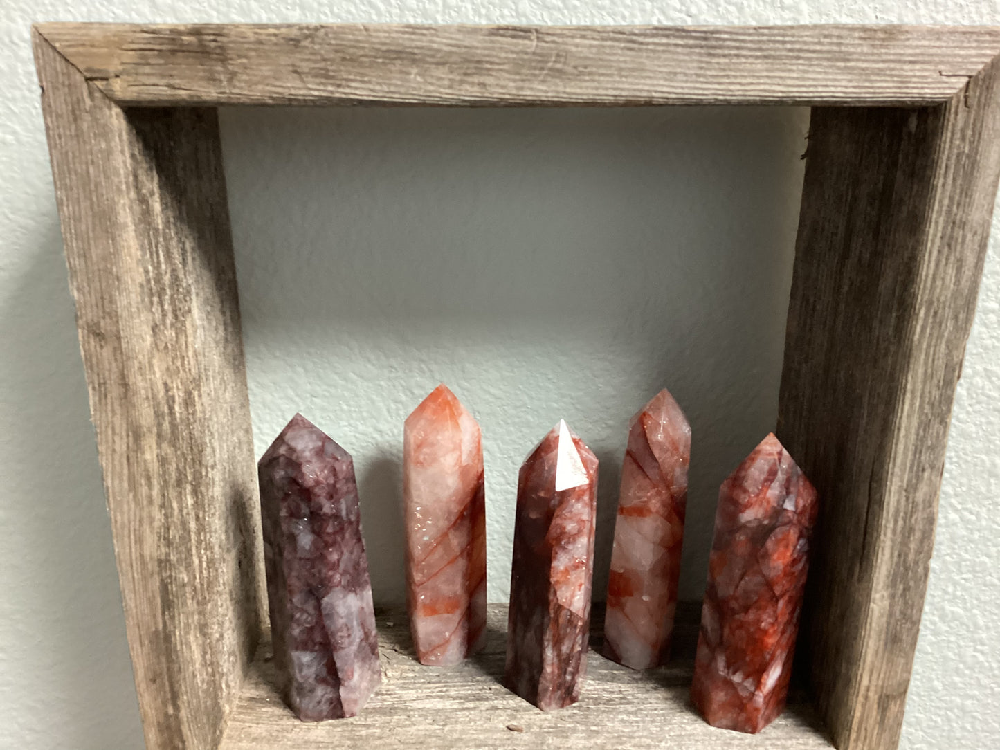Hematoid Fire Quartz Obelisk Point Tower