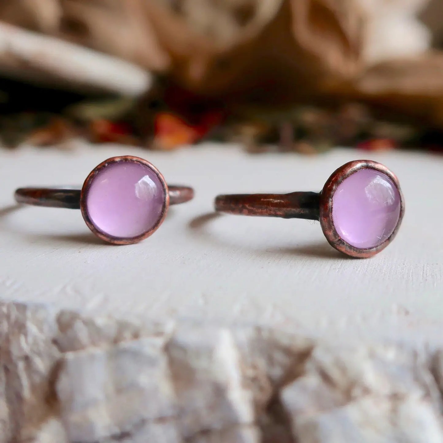 Lavender Amethyst Copper Ring