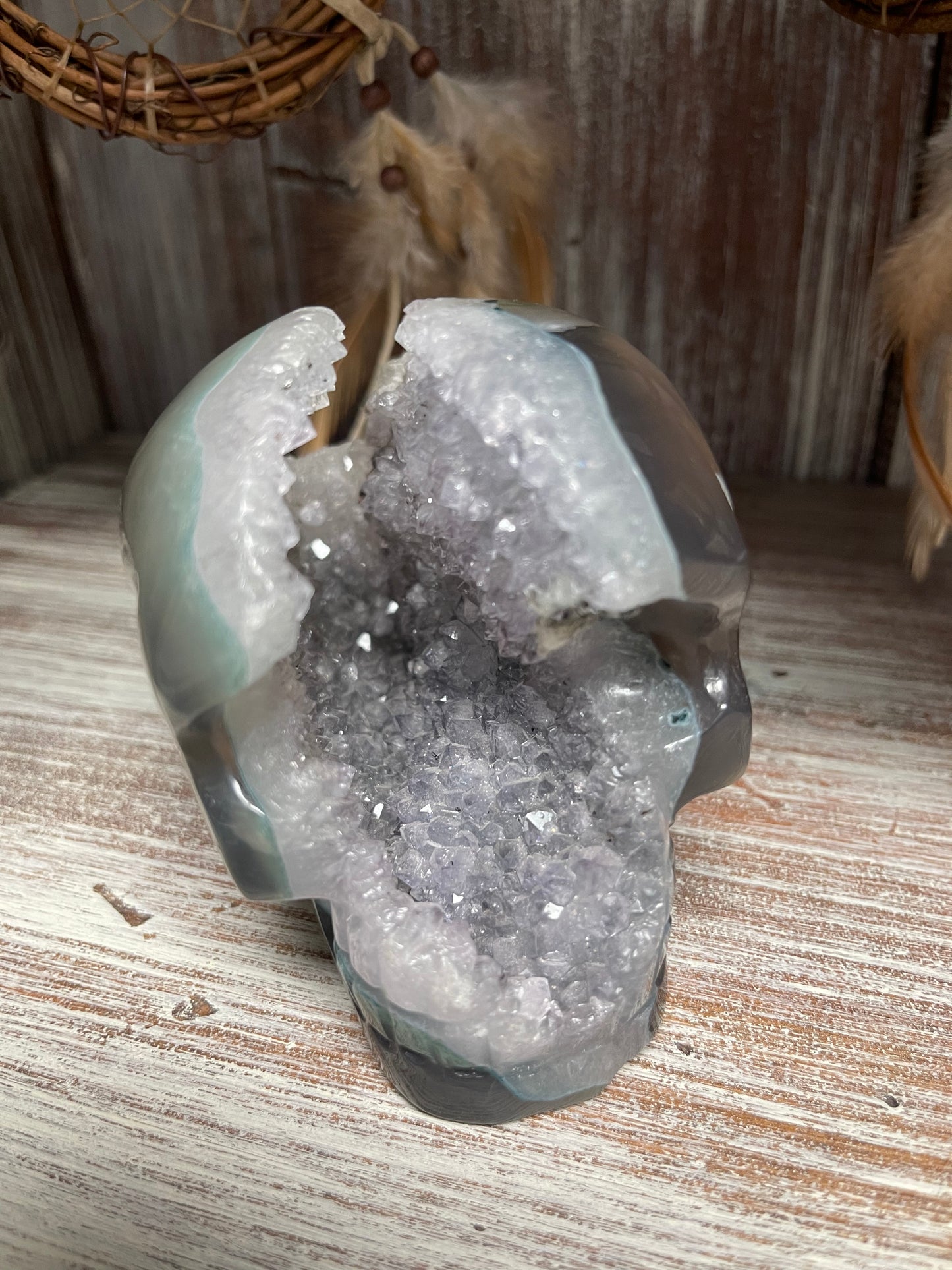 Druzy Agate Skull