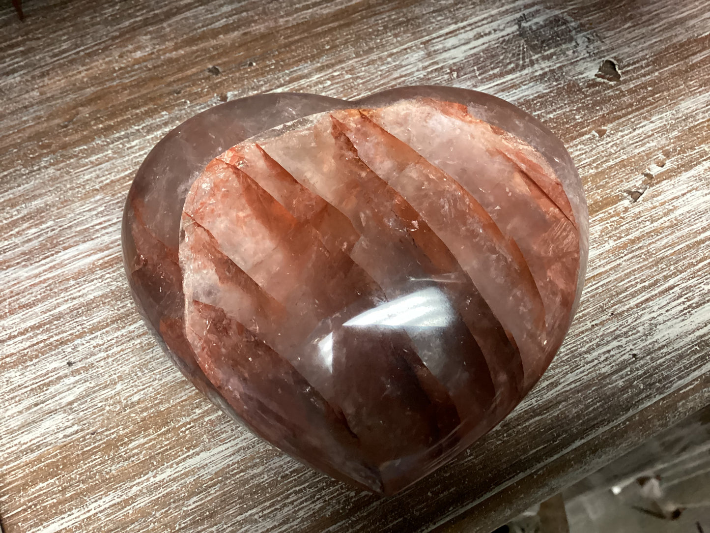 Hematoid Quartz Heart - Large