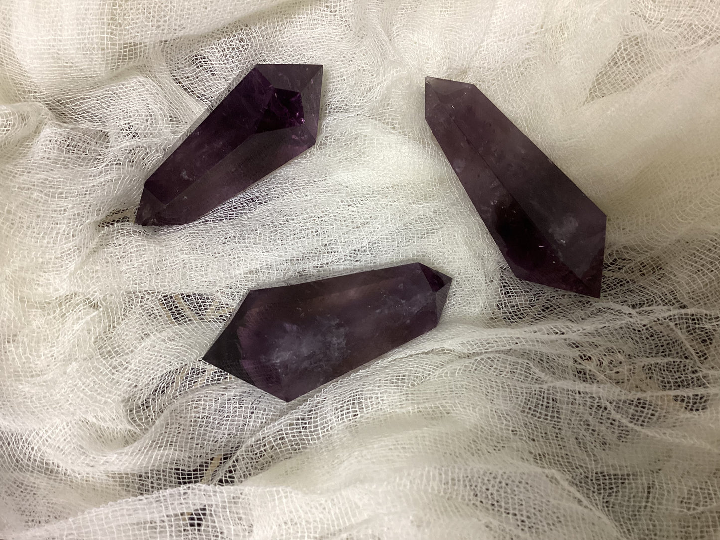 Natural Double Terminated Amethyst Obelisks