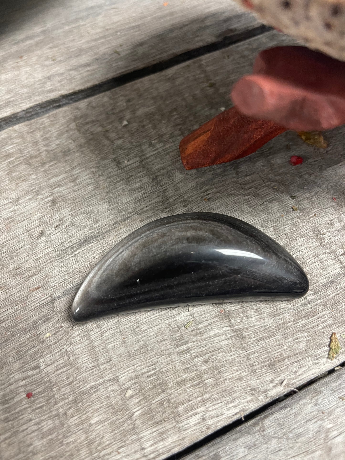 Silver Sheen Obsidian Moon