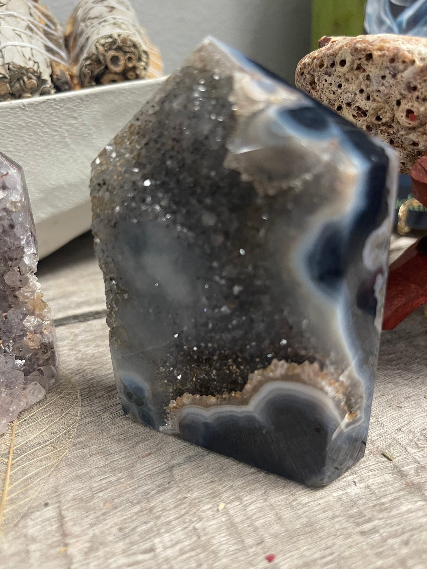 Druzy Agate Tower