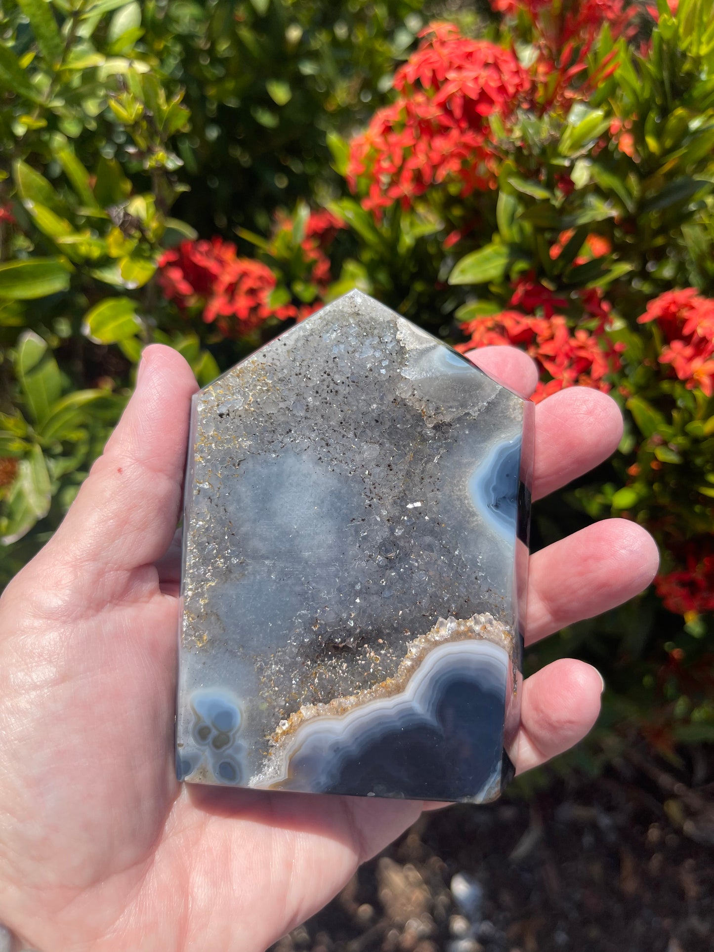 Druzy Agate Tower