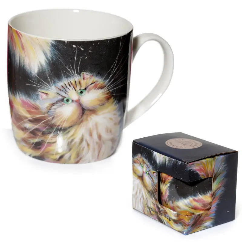 Kim Haskins Rainbow Cat Porcelain Mug