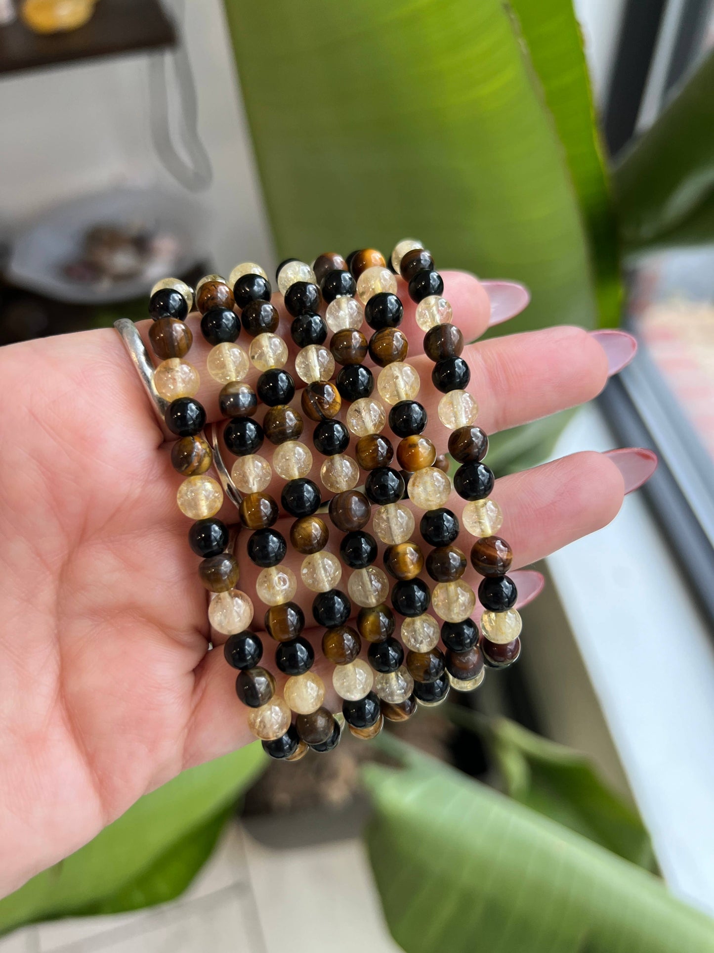 Elastic Bracelets - Tiger’s Eye/Citrine/Black Tourmaline