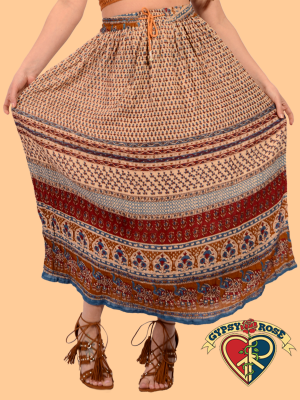 Gypsy Rose - Ramblin' Rose Indian Print Harem Skirt