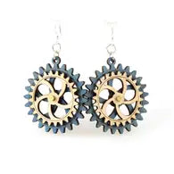 Kinetic Gear Earrings - Blue/Natural
