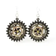 Kinetic Gear Earrings - Black/Gray