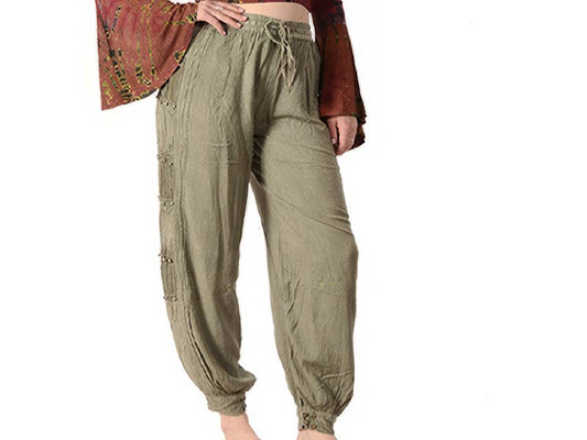 Jingle Jangle Stonewash Rayon Harem Pants with Bells