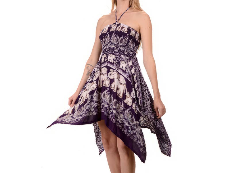 Jungle Groove Elephant Print Rayon Fairy Top / Skirt