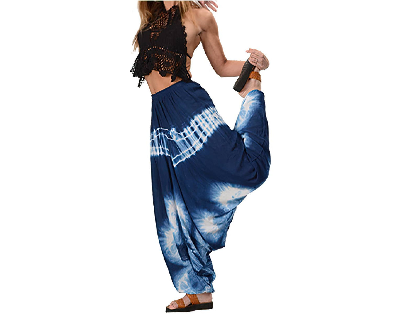 Natural Indigo Tie Dye Funky Style Harem Pants
