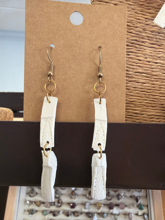 Azotochtli armadillo scute earrings w/gold elements