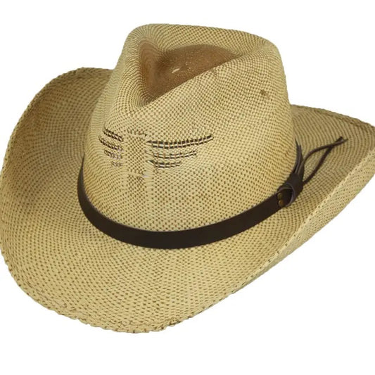 Paper Woven Cowboy Hat - Beige