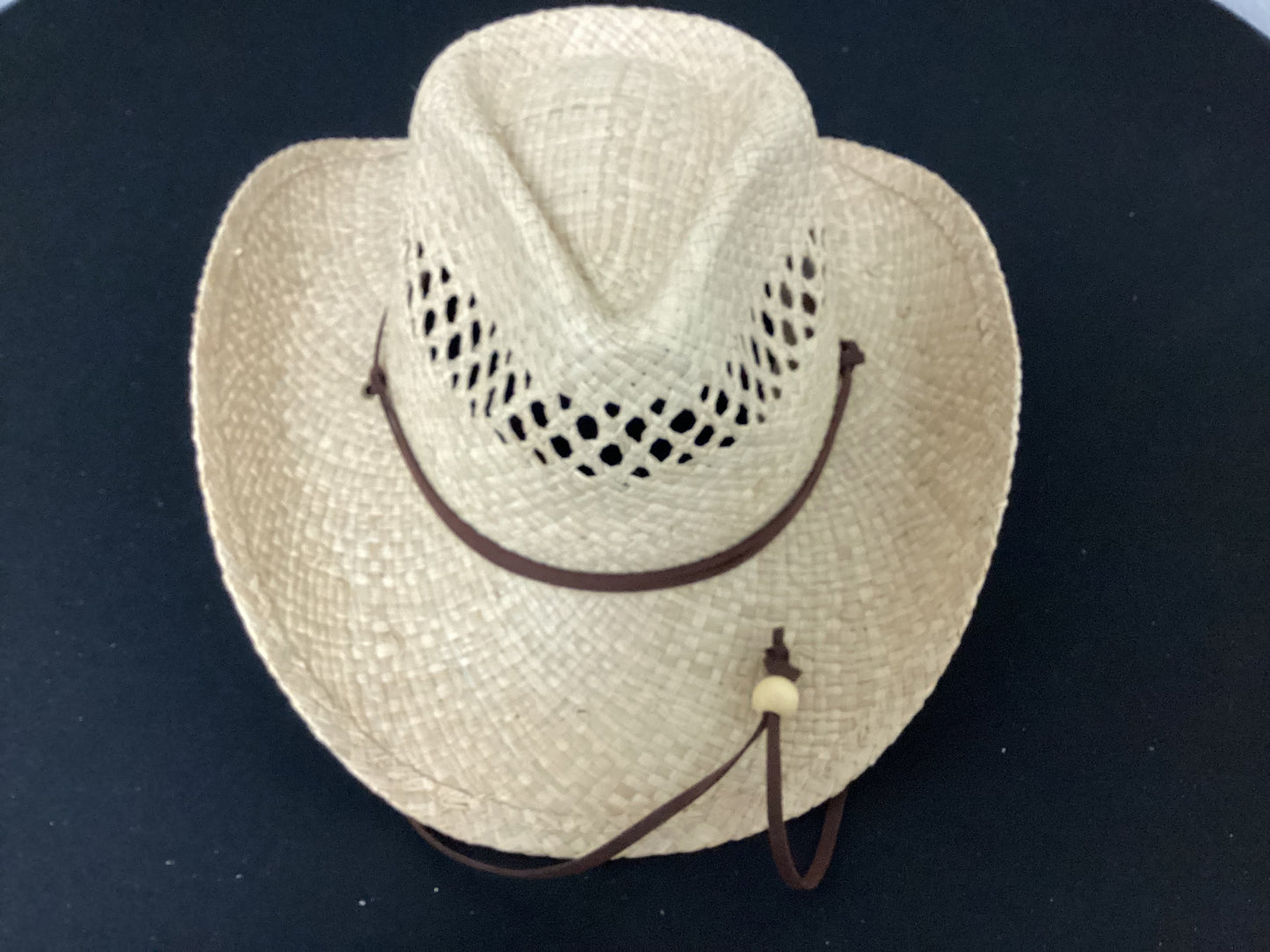 Raffia Cowboy Hat with Chin Strap