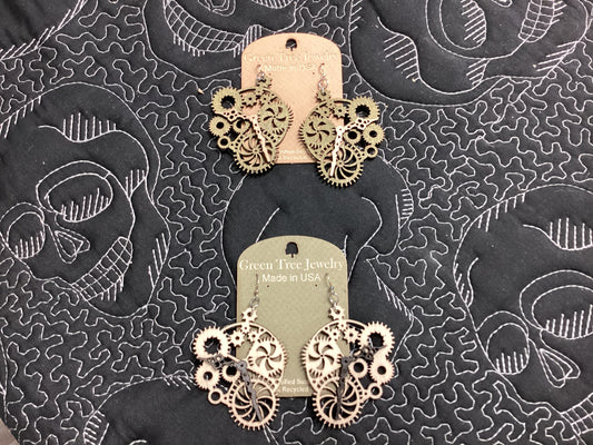 Gear Clock Earrings