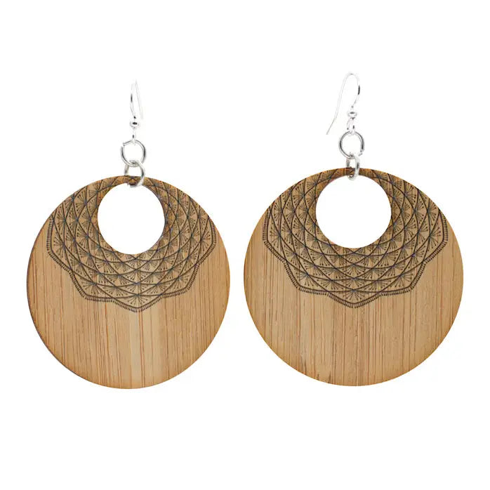 Mandala Bamboo Earrings