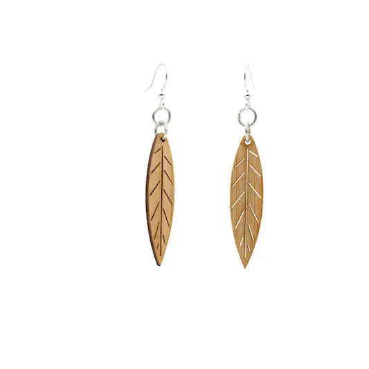 Small Leaf Bamboo Earrings