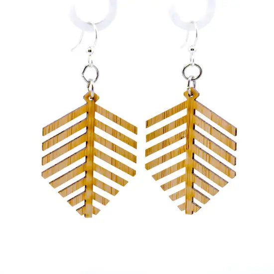 Modern Leaf Bamboo Earrings