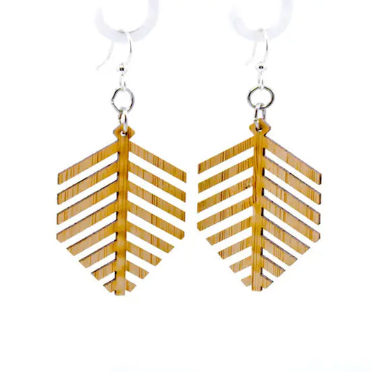 Modern Leaf Bamboo Earrings