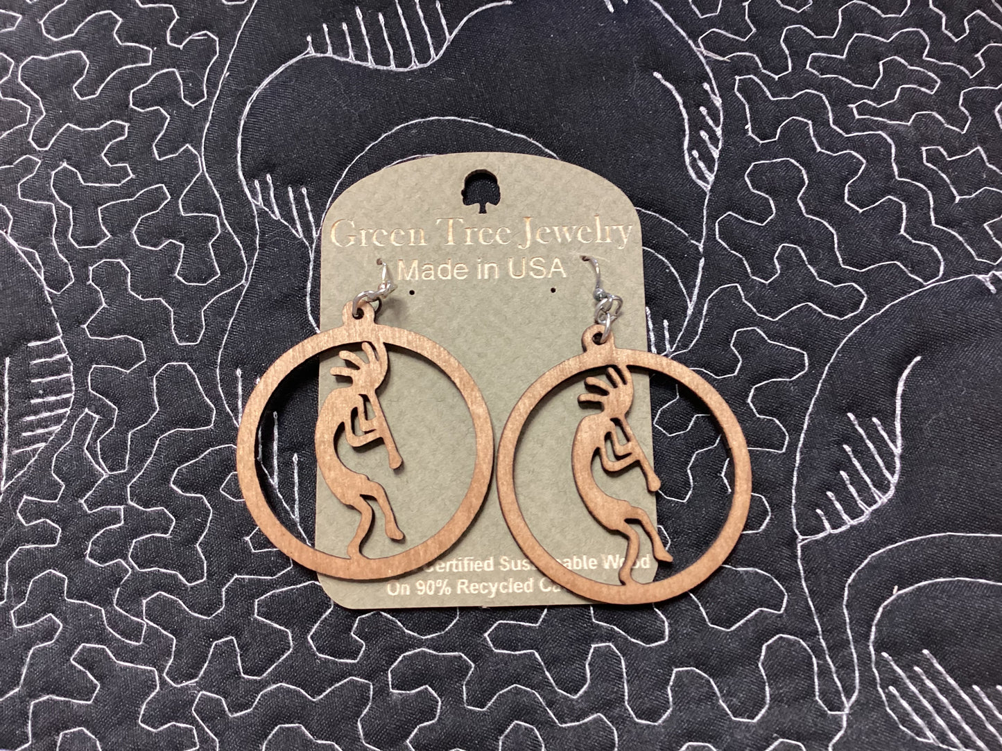 Kokopelli in a Circle Earrings