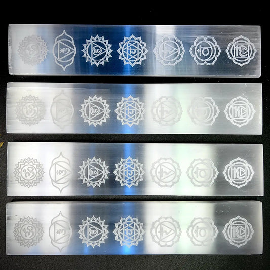 7 Chakra Selenite Crystal Charging Plate