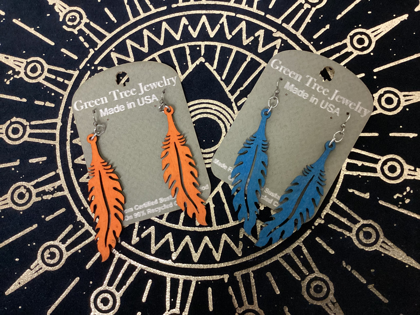 Feather Wood Earrings