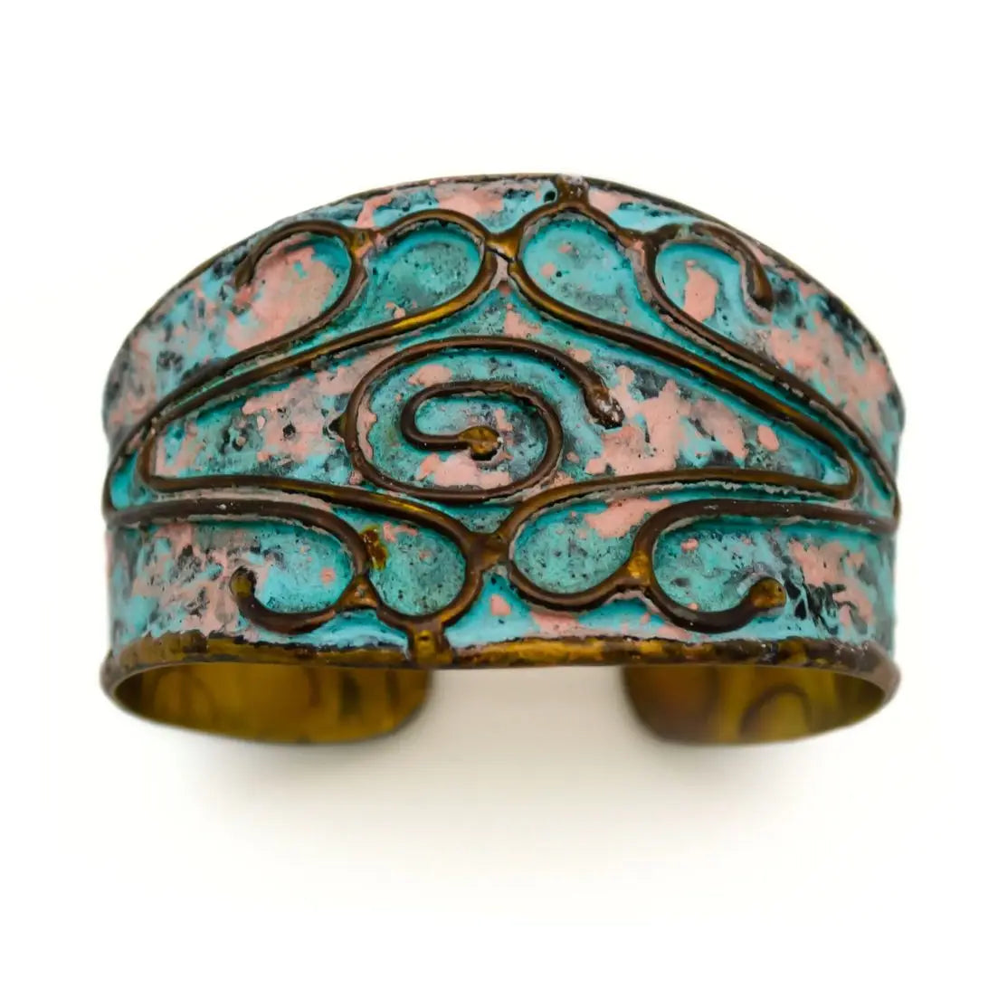 Brass Patina Curled vs Cuff Bracelet