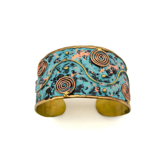 Brass Patina Yin Yang Cuff Bracelet