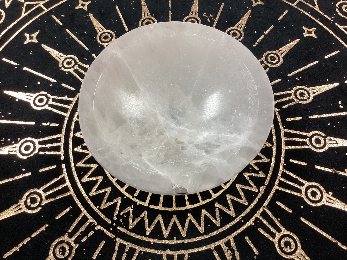 Selenite Round Crystal Pedestal Bowl