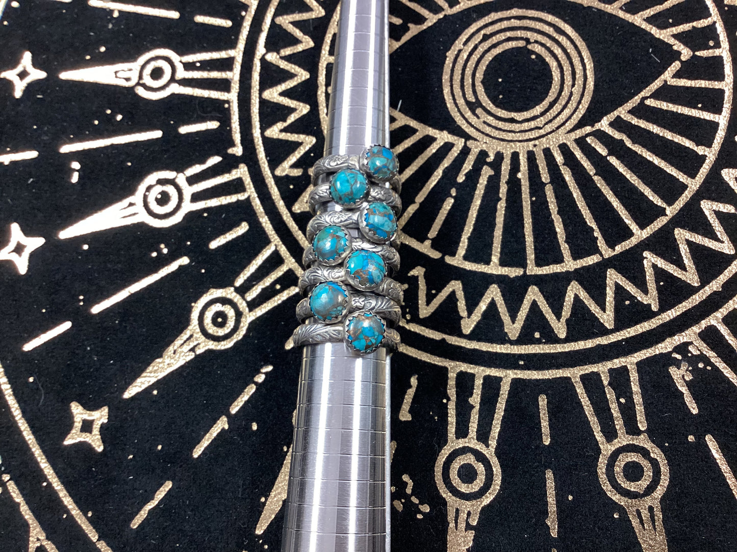 Sterling Silver Spiny Turquoise Rings