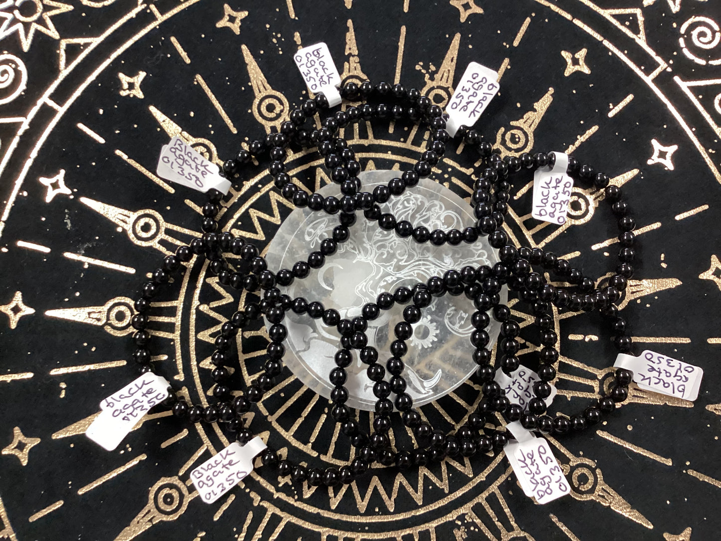 Elastic Bracelets - Black Agate