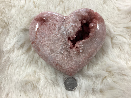 Pink Amethyst Heart - Large